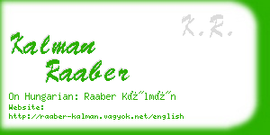 kalman raaber business card